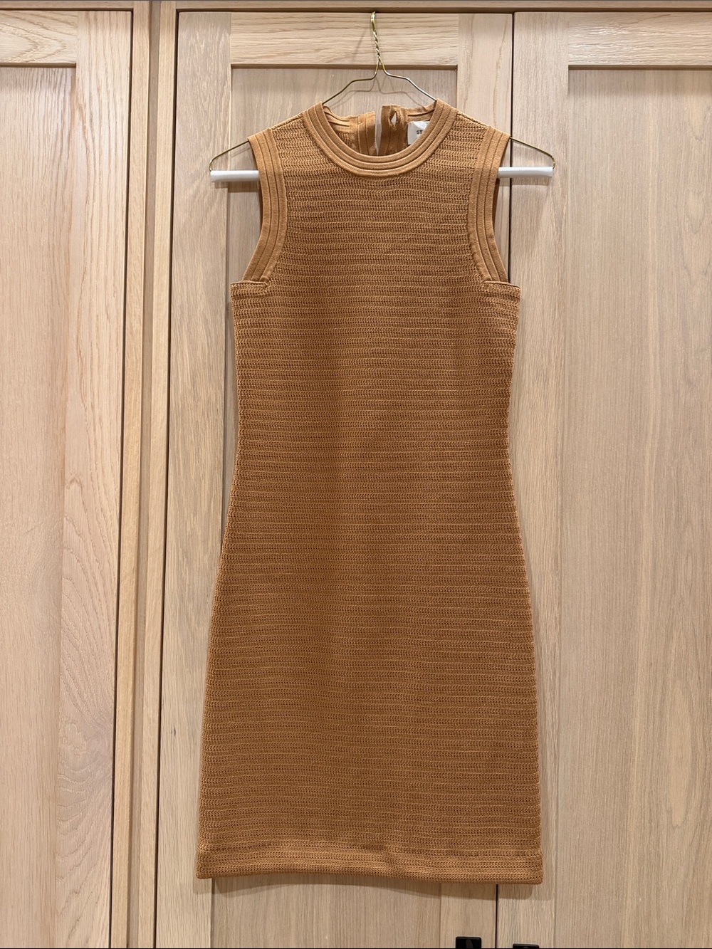 St. John Collection Sleeveless Knit Shift Dress - Camel
